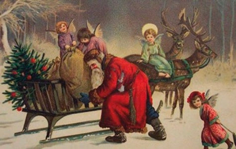 Paketkort - Tomte med släde