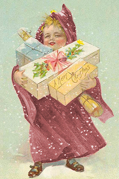 Julkort vintage Merry Christmas