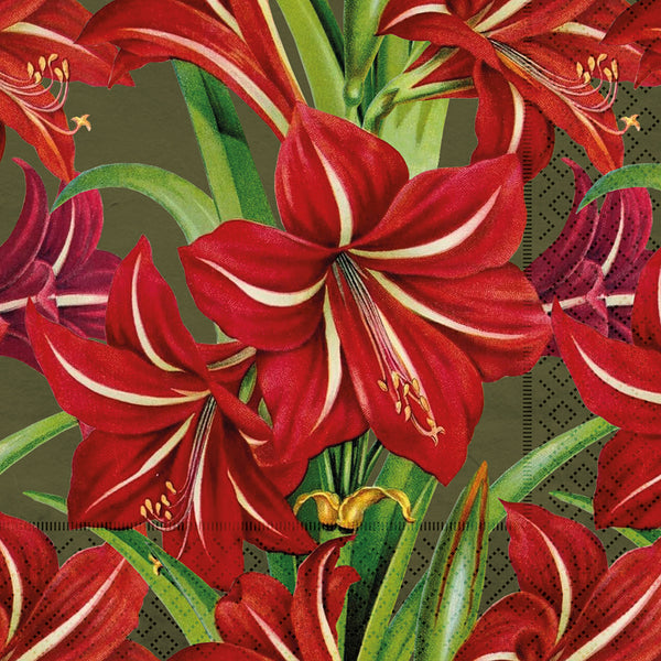 Servetter - Röda julblommor 20p