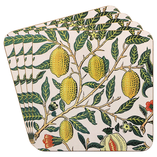 William Morris Glasunderlägg – "Fruits"-motiv, 4-pack