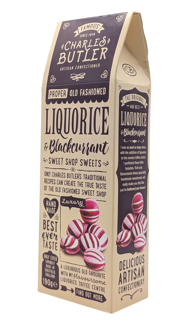 Fruktkarameller Lakrits & Svartvinbär – 190 g klassisk brittisk smak