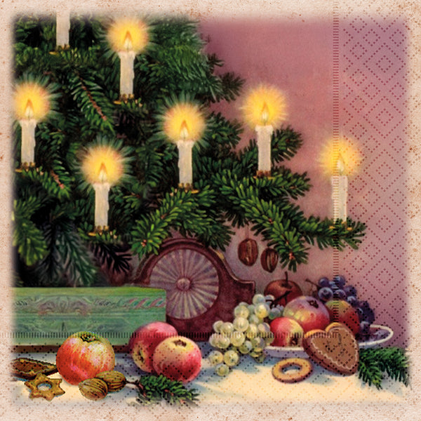 Servetter - Juleljus 20p