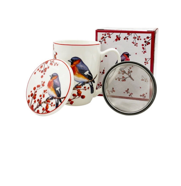 Mugg Christmas Birds m. Tesil