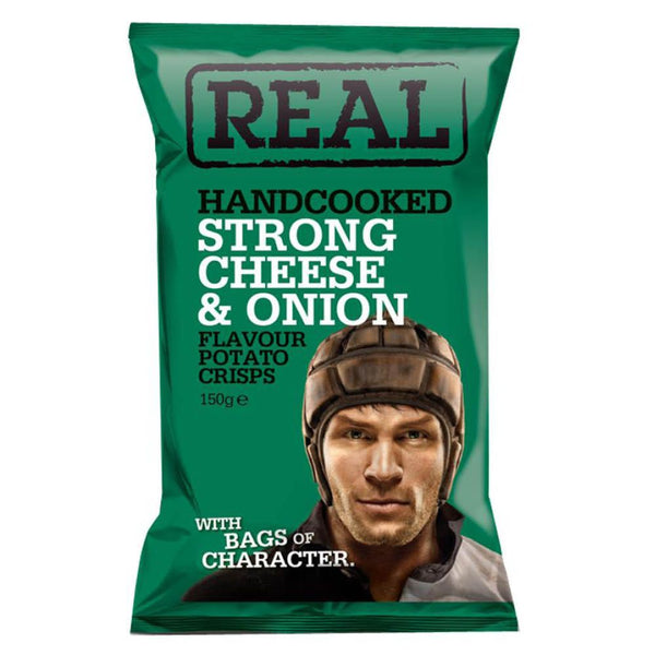 REAL Strong Cheese & Onion Crisps 150g