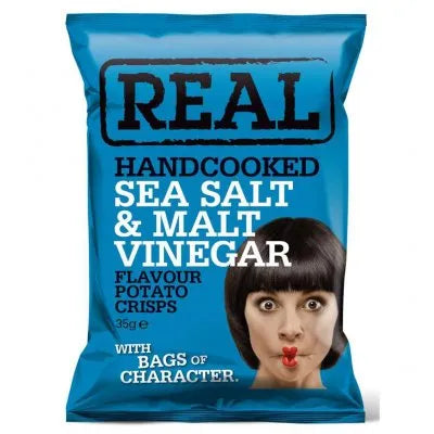 REAL Sea Salt & Malt Vinegar Crisps 150g