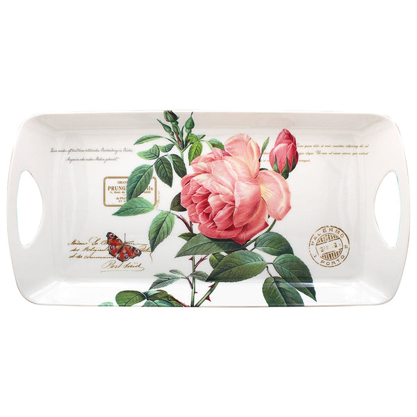 Redouté Rose – Sandwichbricka i melamin | Bricka med rosor