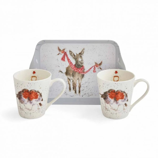 Mugg och Brickset Winter Friends (Donkey & Robins) - Wrendale